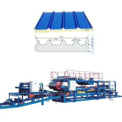 EPS steel sandwich panel production machine rockwool roof roll forming line